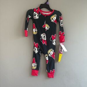 Disney Kids One Piece Footie - Black, Red, and Yellow
